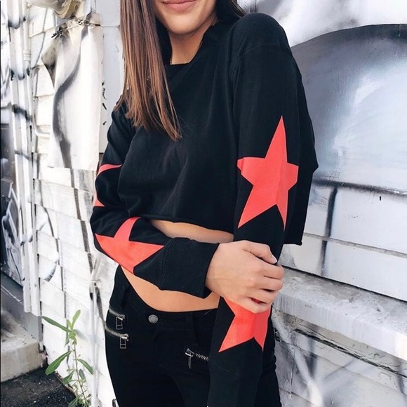 LF Tops - Emma and Sam Cropped Star Long Sleeve